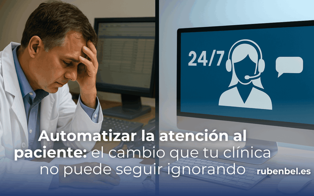 Sistema digital automatizado gestionando atención al paciente en clínica